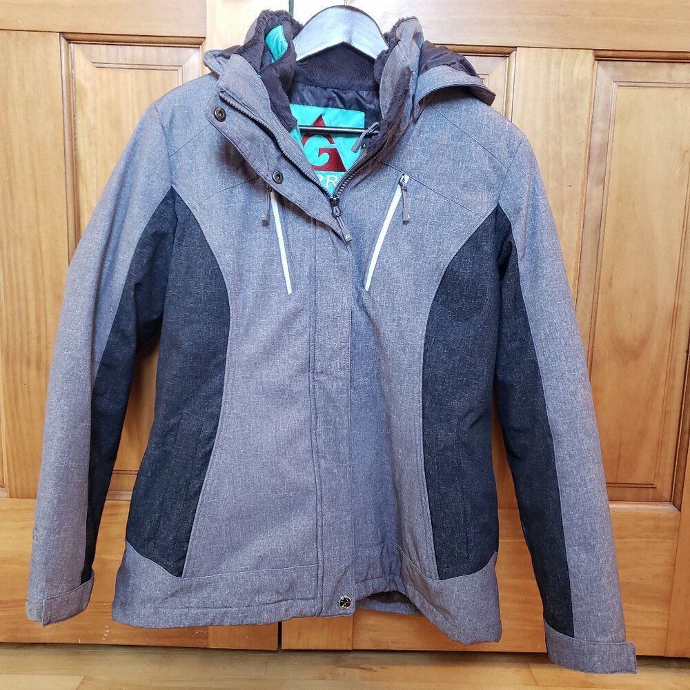 Gerry Women 3 in 1 System H-Grey / Charcoal/ mint Jacket Hood Puffer Small